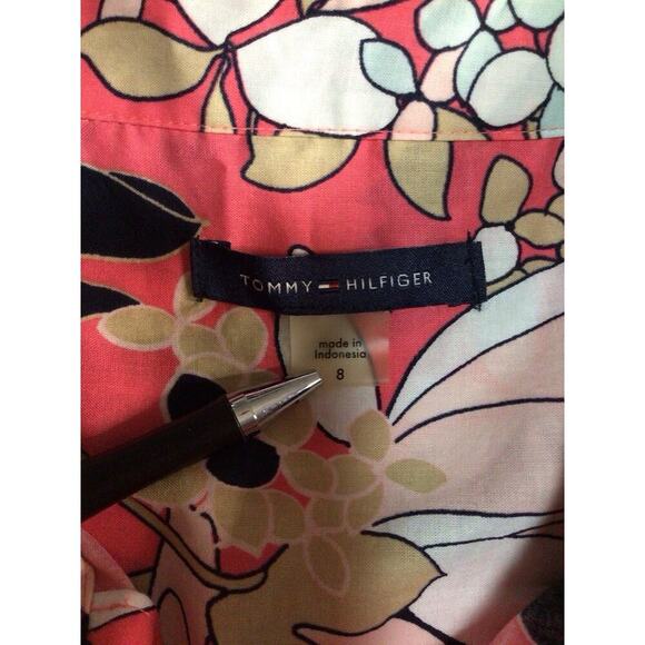 Tommy Hilfiger Dress Size 8 Womens Floral Fit & Flare Button Front - Picture 5 of 8